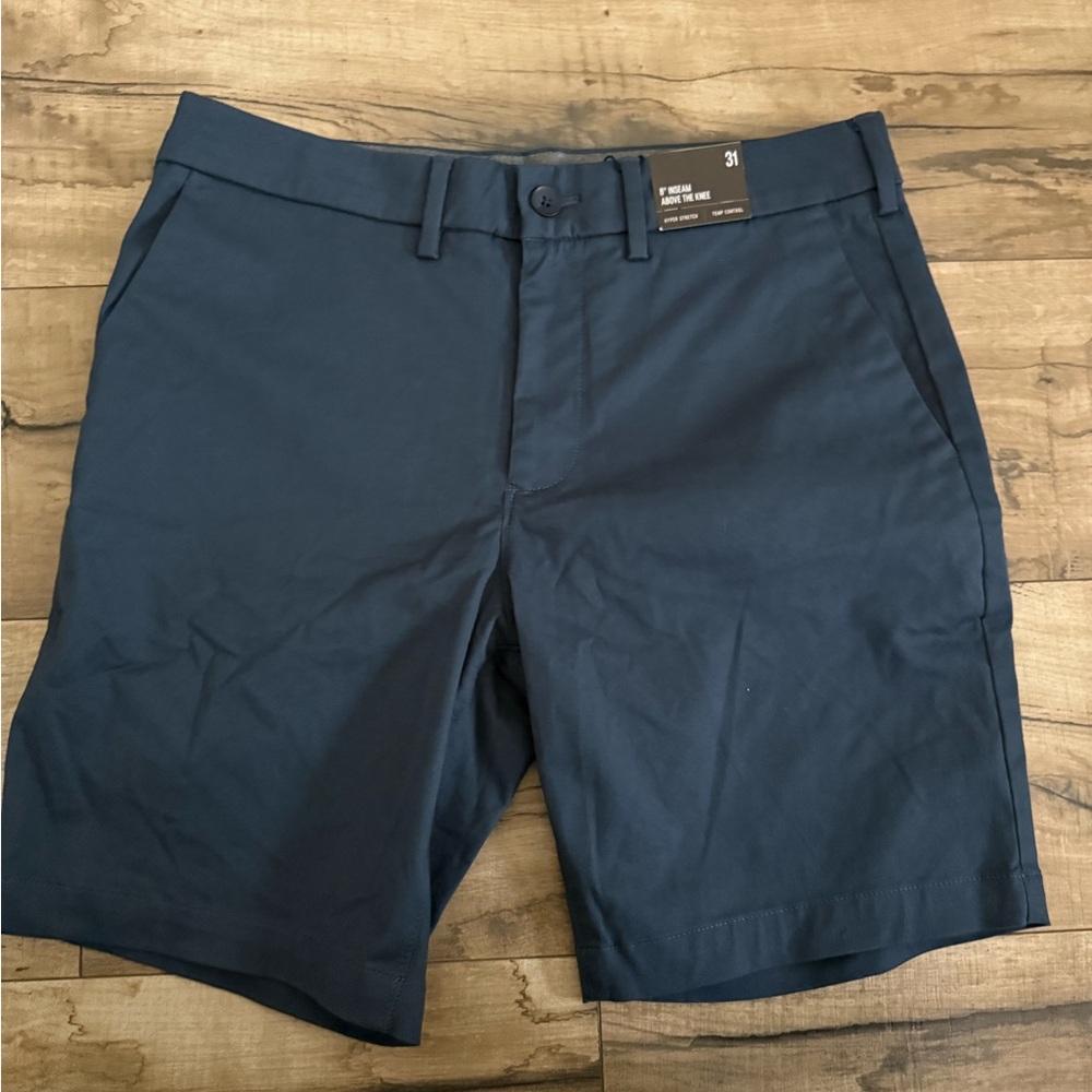 Express Blue Flat Front Shorts